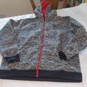 Brooklyn Xpress  Gray, black and Red Hoodie Sweatshirt .Size M